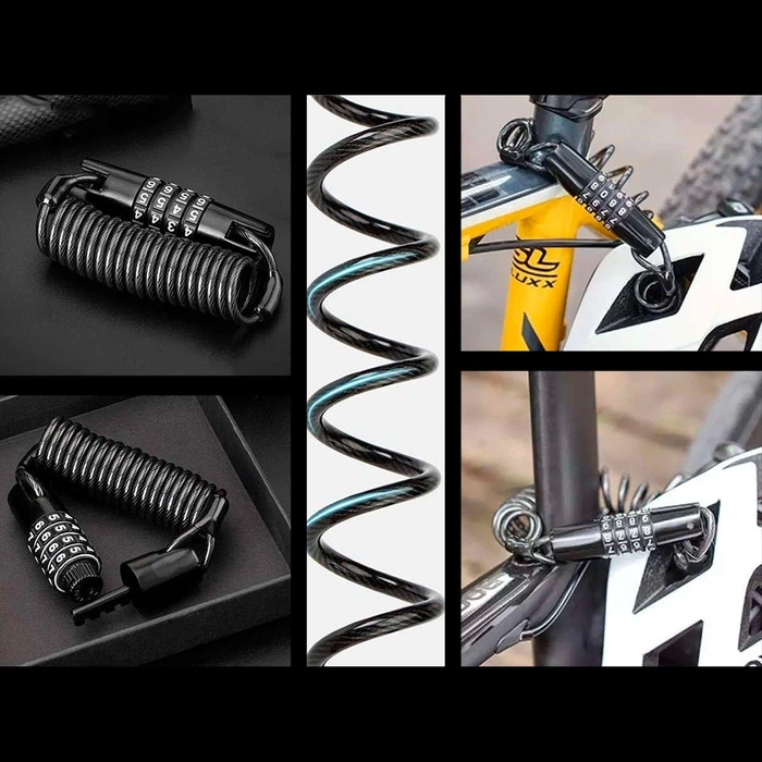 Antivol de vélo Rockbros T609 avec combinaison de 1,5 m - noir