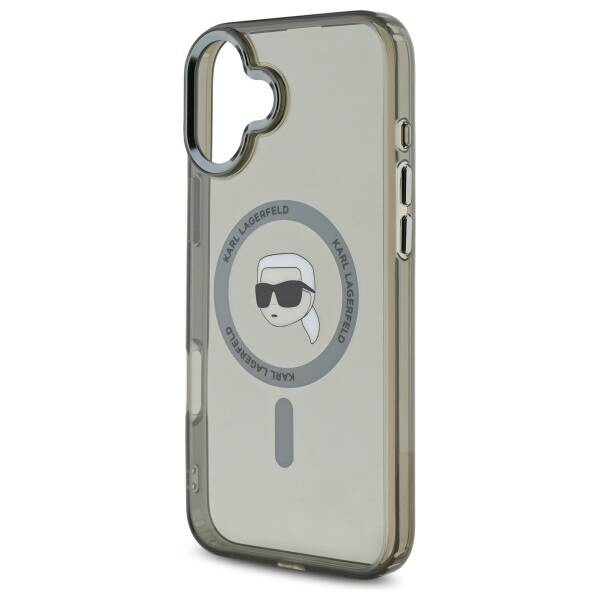 Etui Karl Lagerfeld iPhone 16 Plus 6.7" czarny/black hardcase IML Metal Karl Head MagSafe