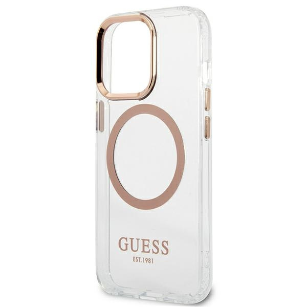 Hülle GUESS Apple iPhone 13 Pro Max Metal Outline MagSafe Gold Hardcase