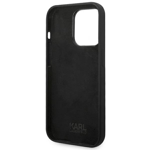 Hülle KARL LAGERFELD Apple iPhone 14 Pro Max Silicone Choupette Body Schwarz Hartcase
