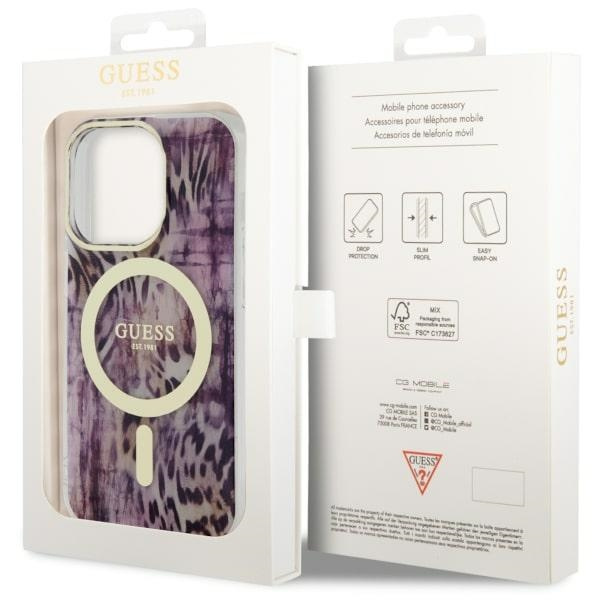 Hülle Guess GUHMP14XHLEOPWP iPhone 14 Pro Max 6,7" rosa/rosa hartcase Leopard MagSafe Case