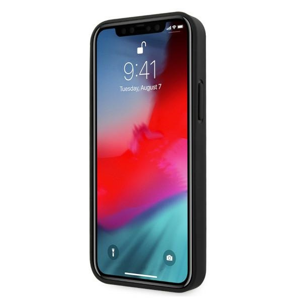 Kožené Pouzdro BMW Apple iPhone 12 12 Pro Perforate Black Hardcase