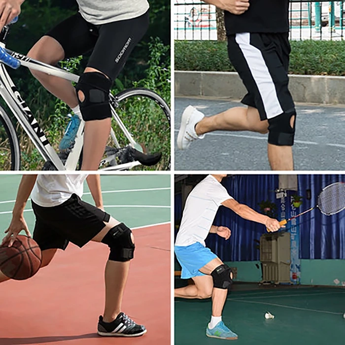 Rockbros LF1106M Sportprotektor für Patella und Kniegelenk, Größe M - schwarz (2 Stk.)