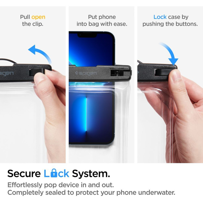 Spigen A610 UNIVERSAL WATERPROOF FLOAT Case CRYSTAL CLEAR