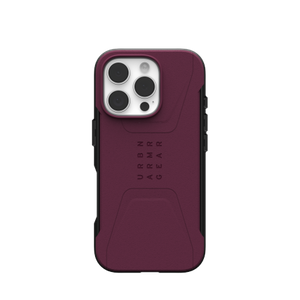 UAG Civilian Magsafe - protective case for iPhone 16 Pro compatible with MagSafe (bordeaux)