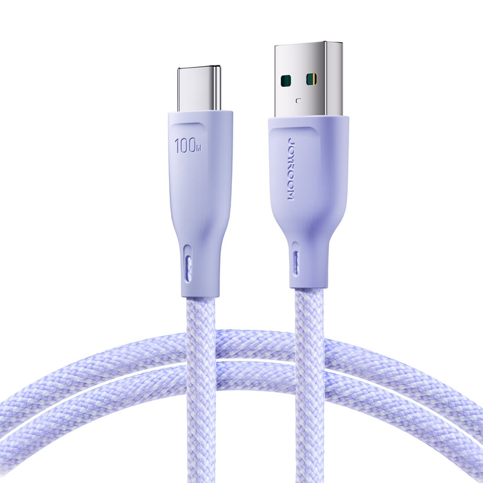 Joyroom Multi-Color Series SA34-AC6 Câble USB-A / USB-C 100W Transfert Rapide 1m - Violet