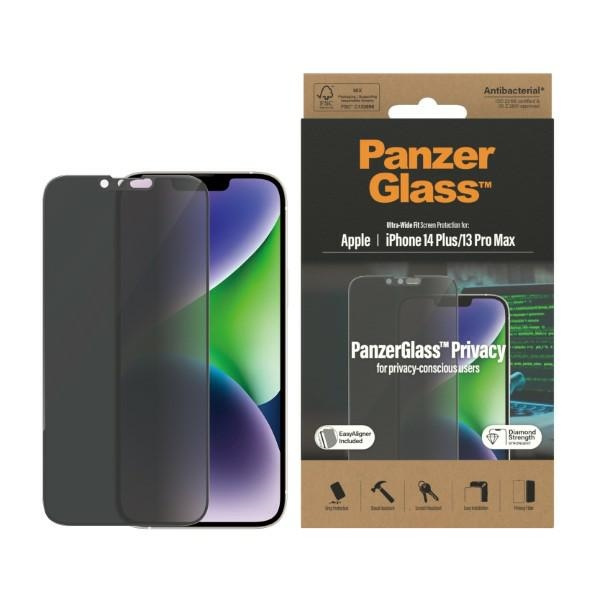 PanzerGlass Ultra-Wide Fit iPhone 14 Plus / 13 Pro Max 6.7" Privacy Screen Protection Antibacterial Easy Aligner Included P2785