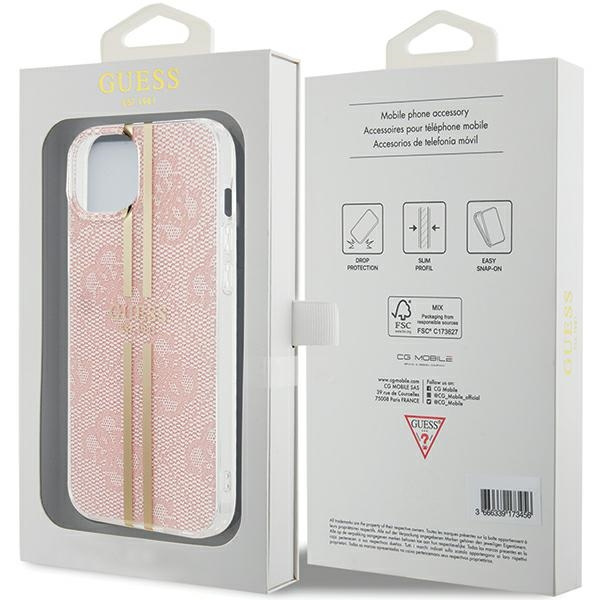 Etui Guess GUHCP15MH4PSEGP iPhone 15 Plus / 14 Plus 6.7" różowy/pink hardcase IML 4G Gold Stripe Case