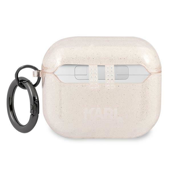 Cover KARL LAGERFELD Apple AirPods 3 Cover Glitter Karl's Head Gold Case