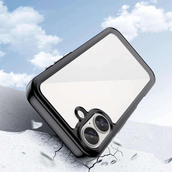 Outer Space Case mit Gelrahmen für iPhone 16 Plus – Schwarz