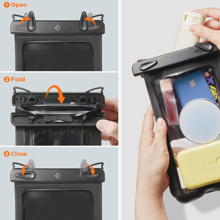 Spigen A603 UNIVERSAL IMPERMEABLE Case NEGRO