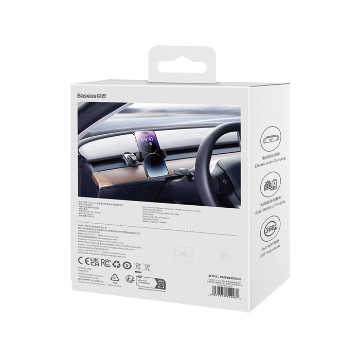 Support voiture électrique avec panneau solaire pour Tesla Model 3 / Y Baseus T-Space - noir