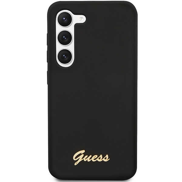 Obal Guess GUHCS23MSLSMK S23 Plus S916 černá/černá tvrdácase Silikonová Vintage Gold Logo