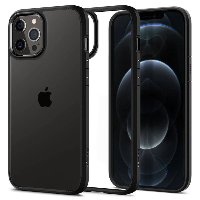 Cover SPIGEN iPhone 12 / 12 Pro Ultra Hybrid Matte Black Case + 3MK Flexible Glass Lite