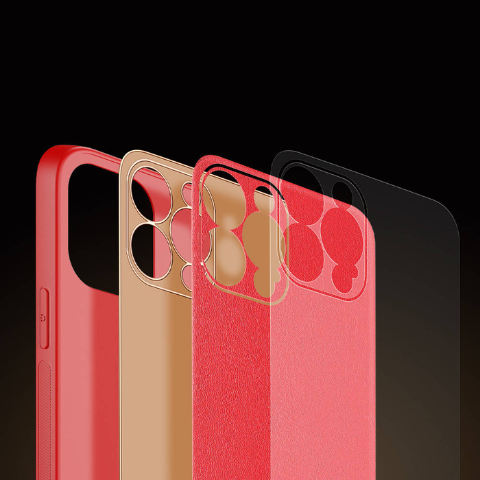 Dux Ducis Yolo elegantes etui aus PU Leder schutzhülle hülle für iPhone 13 Pro Max rot