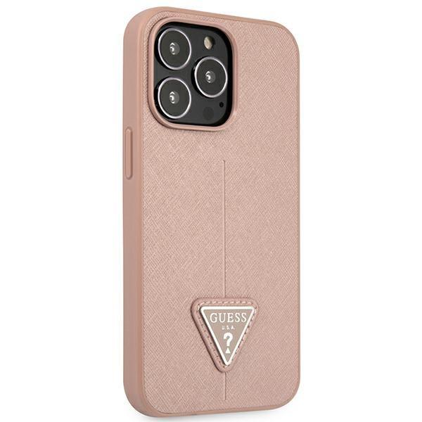 Guess GUHCP14LPSATLP iPhone 14 Pro 6.1" rosa/rosa hartcase SaffianoDreieck Logo