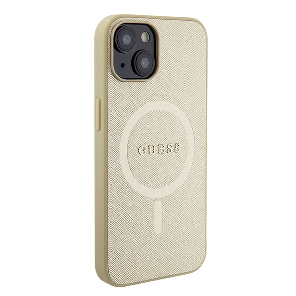 Coque Guess GUHMP15SPSAHMCB iPhone 15 6.1" gold/gold hardcase Saffiano MagSafe Case