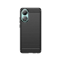 Coque en silicone Carbon Case pour Oppo A78 4G - noire