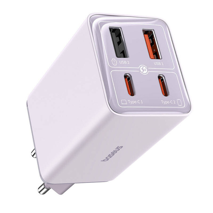 Ładowarka sieciowa Baseus GaN6 Pro, 2xUSB-C + 2xUSB, 65W (fioletowa)