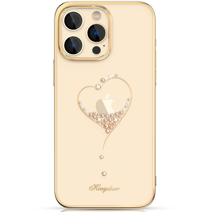 Kingxbar Wish Series case for iPhone 14 Plus decorated with golden crystals