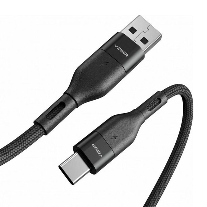 Kabel USB A do Typ C VEGER PD 5A 100W AC03 1,2 m czarny 