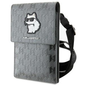 Karl Lagerfeld Handtasche KLWBSAKHPCG silber/silber Saffiano Monogramm Choupette