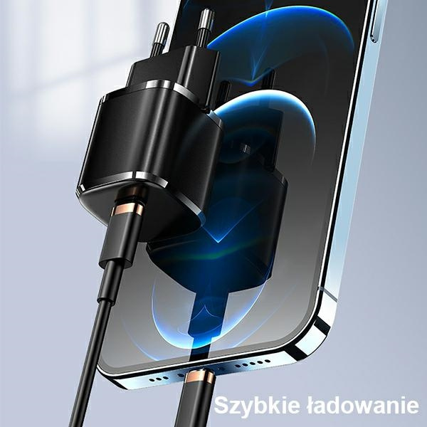 Nabíjačka USAMS 1xUSB-C T36 Mini 20W + Kábel USB-C Apple Lightning PD3.0 Rýchle nabíjanie biela