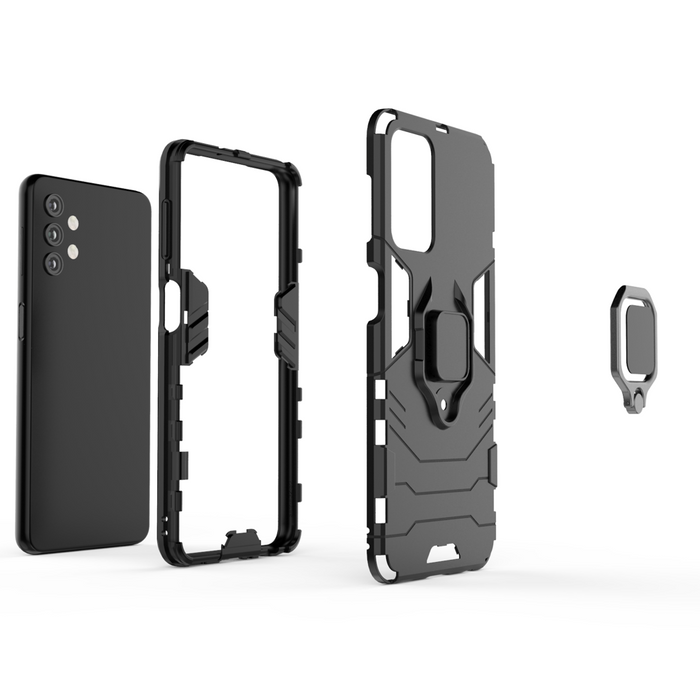 Funda rígida Ring Armor híbrida + soporte magnético para Samsung Galaxy A13 5G negra