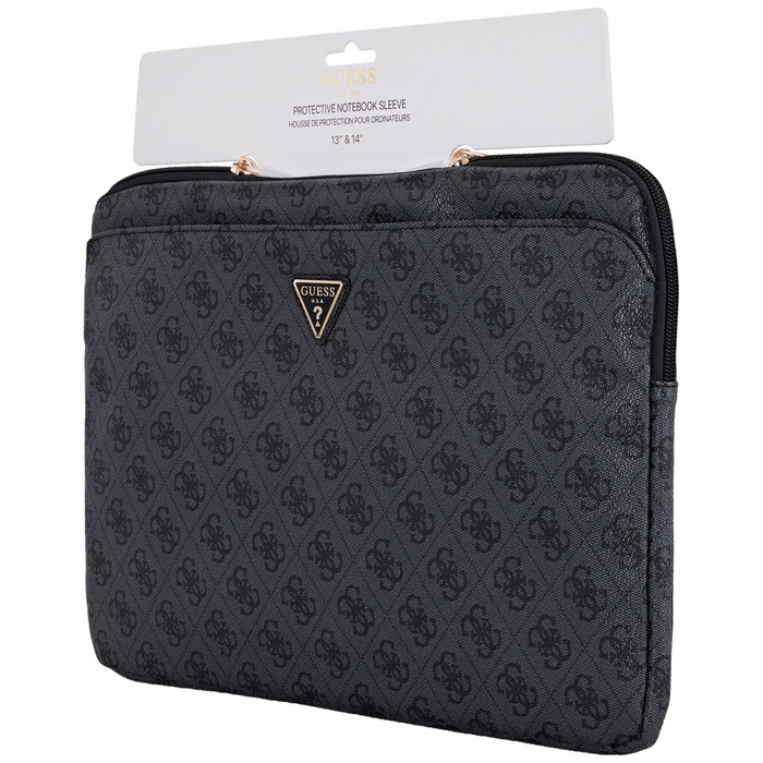 Torba Guess Sleeve 14" 4G Zipper Pocket  Triangle Logo czarny