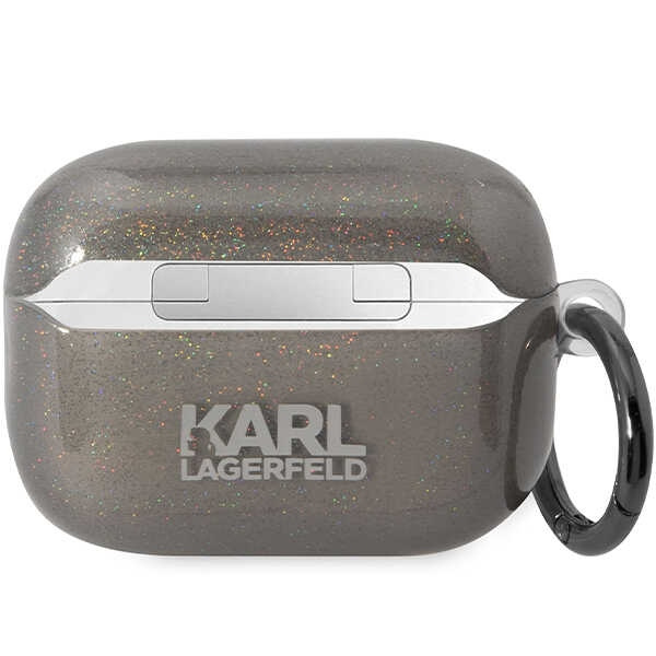Case Karl Lagerfeld KLAP2HNKCTGK Airpods Pro 2 cover black/black Gliter Karl&amp;Choupette Case
