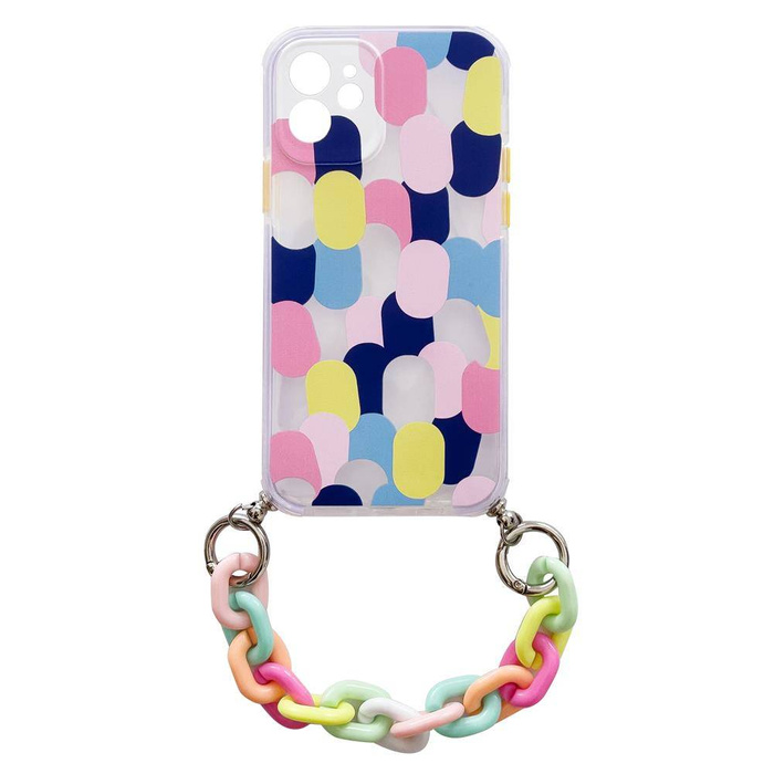 Color Chain Case gel elastic case with chain pendant chain for iPhone 8 Plus / iPhone 7 Plus multicolor
