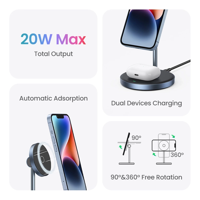 Cargador inalámbrico 2en1 UGREEN 90668