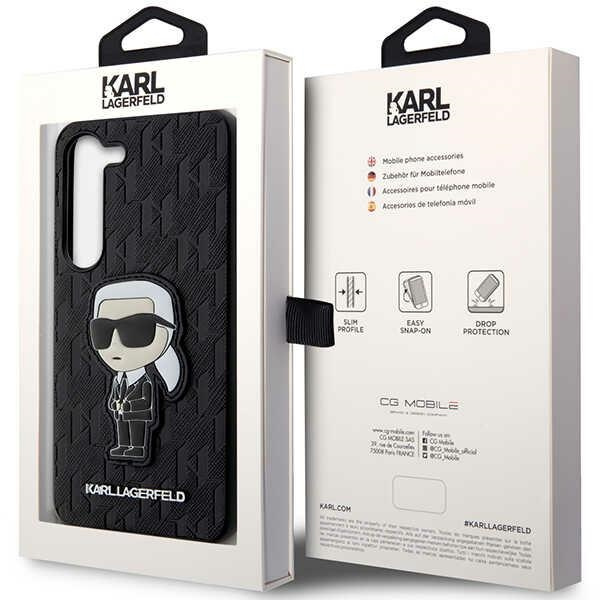 Cover Karl Lagerfeld KLHCS23MSAKLHKPK S23 Plus S916case nero/nero Saffiano Monogram Ikonik Case