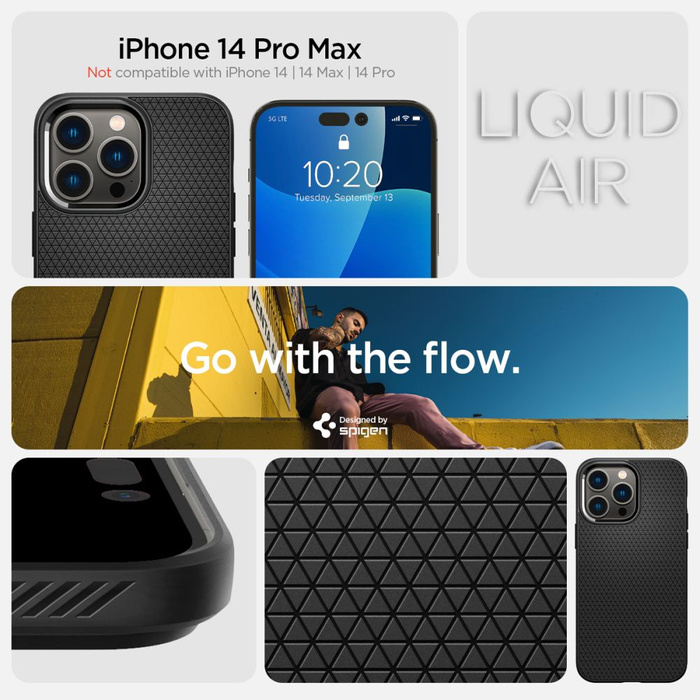 Cover Spigen Liquid Air IPhone 14 PRO MAX MATTE NERO