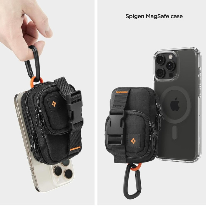Spigen POCHETTE À FERMETURE ÉCLAIR MagSafe NOIR