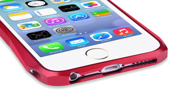 Coque LJY Hardcore iPhone 6 6S Aluminium Bumper Frame Red