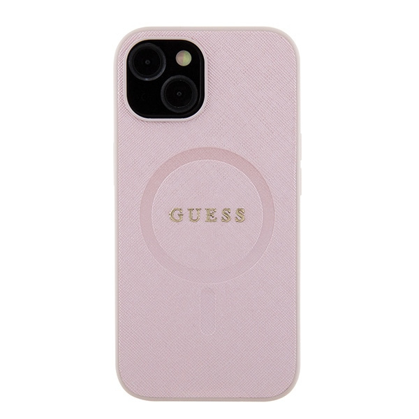 Hülle Guess GUHMP15SPSAHMCP iPhone 15 6,1" rosa/rosa hartcase Saffiano MagSafe Case
