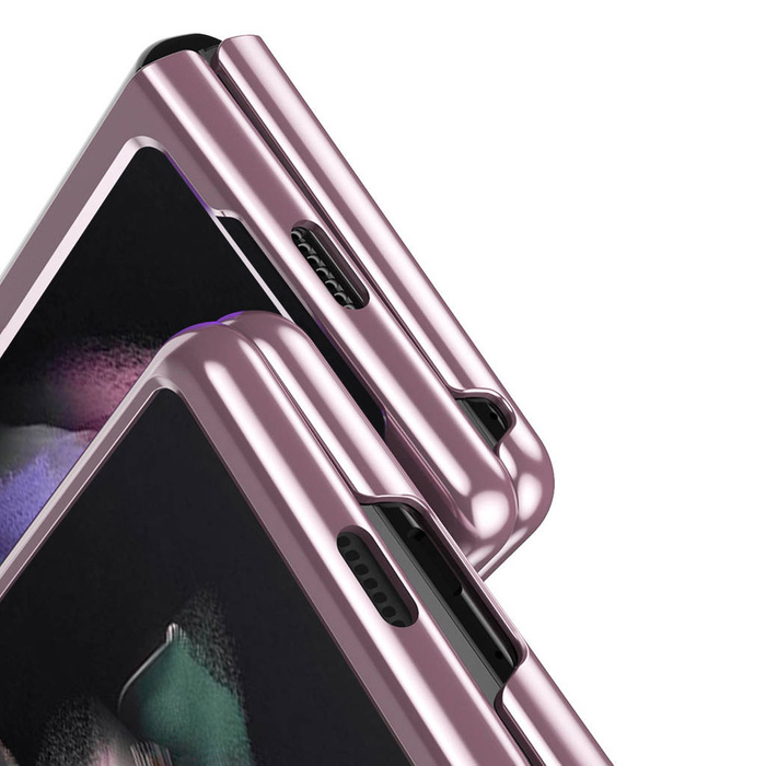 Pokovování Case tvrdý case kryt pouzdro s kovovým rámečkem Samsung Galaxy Z Fold 3 modrý
