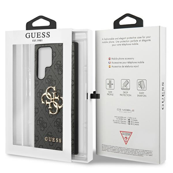 Hülle Guess GUHCS23L4GMGGR S23 Ultra S918 grau/grau hartcase 4G Big Metal Logo Case