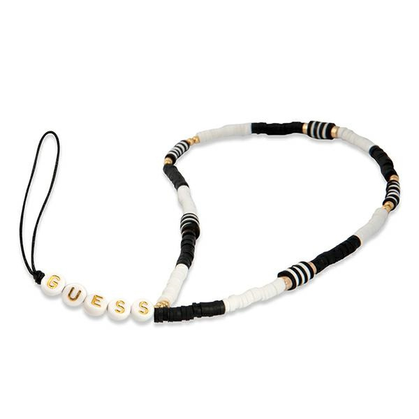 Guess pendentif GUSTBCKH Strap téléphone Heishi Beads noir-blanc/noir-blanc
