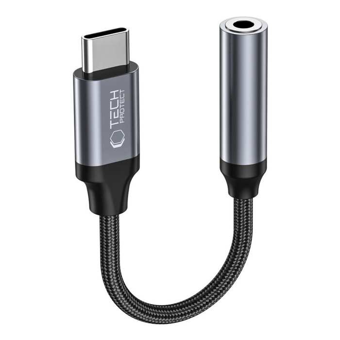 Adaptér Tech-protect Ultraboost Type-c na mini jack 3,5 mm černý