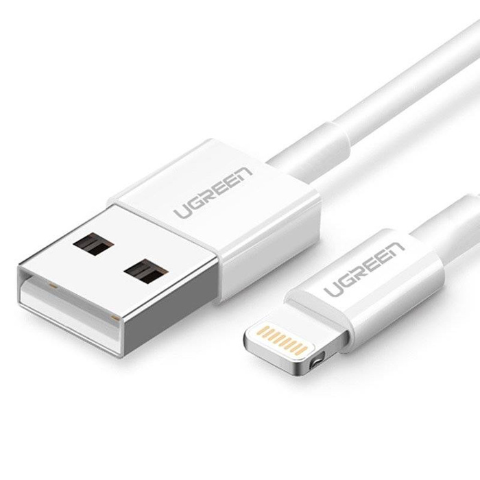 Câble Ugreen Câble USB - Lightning MFI 1m 2,4A blanc (20728)