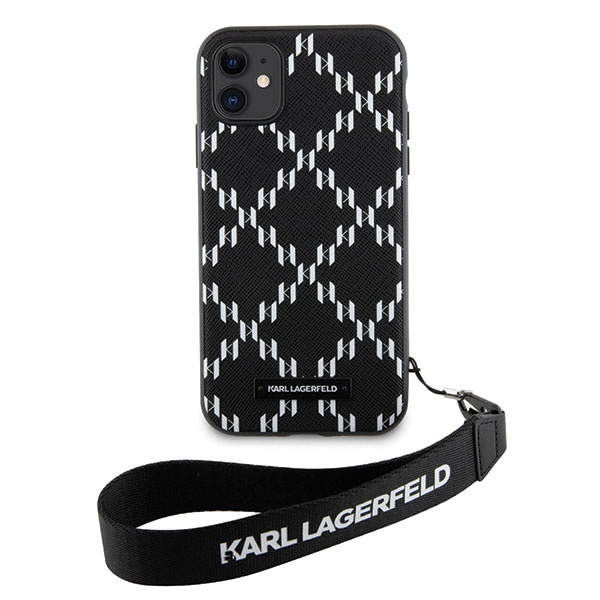 Karl Lagerfeld KLHCN61SAKLMBSK iPhone 11 / Xr 6.1" negro/negro durocase Monograma Losange Saffiano