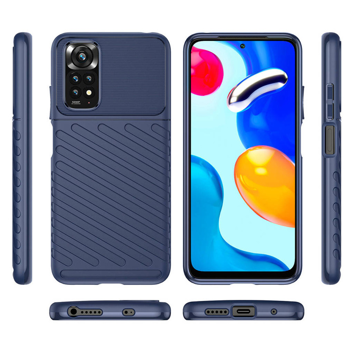 Thunder Case flexible blindé coque couverture Xiaomi Redmi Note 11 Pro+ 5G / 11 Pro 5G / 11 Pro bleu