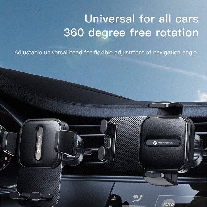 Uchwyt na telefon do samochodu uniwersalny Forcell F-Grip Guardian AV do kratki czarny