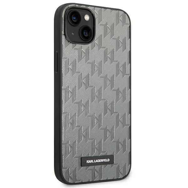 Karl Lagerfeld KLHCP14SSAKLHPG iPhone 14 6.1" hardcase grey/grey Saffiano Mono Metal Logo