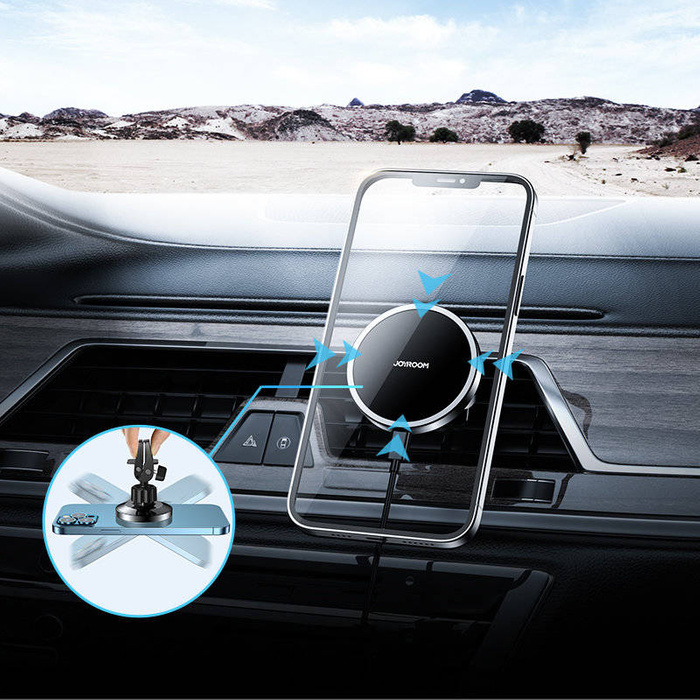 Joyroom Auto Magnethalterung Qi Wireless Induction Charger 15W (MagSafe für iPhone kompatibel) Schwarz (JR-ZS240)