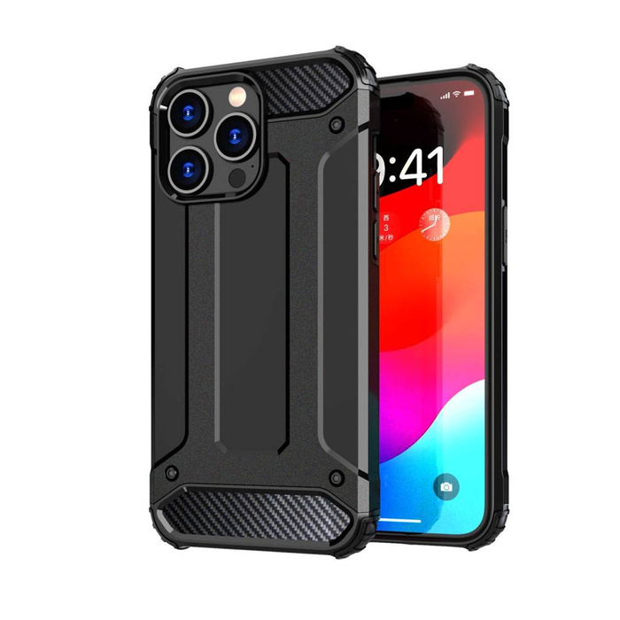 iPhone 15 Pro Max Hybrid Armor Hülle – Schwarz