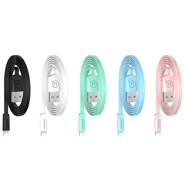 Cable Flat USAMS Apple Lightning 1.2m U2 SJ199IP02 US-SJ199 White