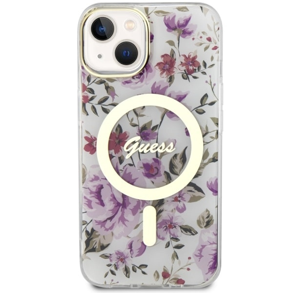 Cover Guess GUHMP14MHCFWST iPhone 14 Plus 6,7" trasparente rigidocase Fiore MagSafe Case